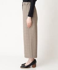 NHLAX84210 GIANNI LO GIUDICE(小さいサイズ)(メゾン ドゥ サンク) [日本製/洗える]カラーグレンチェックワイドストレートパンツ ベージュ系