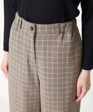 NHLAX84210 GIANNI LO GIUDICE(小さいサイズ)(メゾン ドゥ サンク) [日本製/洗える]カラーグレンチェックワイドストレートパンツ ベージュ系