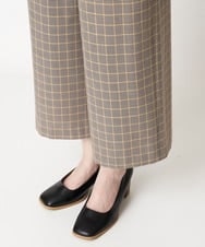 NHLAX84210 GIANNI LO GIUDICE(小さいサイズ)(メゾン ドゥ サンク) [日本製/洗える]カラーグレンチェックワイドストレートパンツ ベージュ系