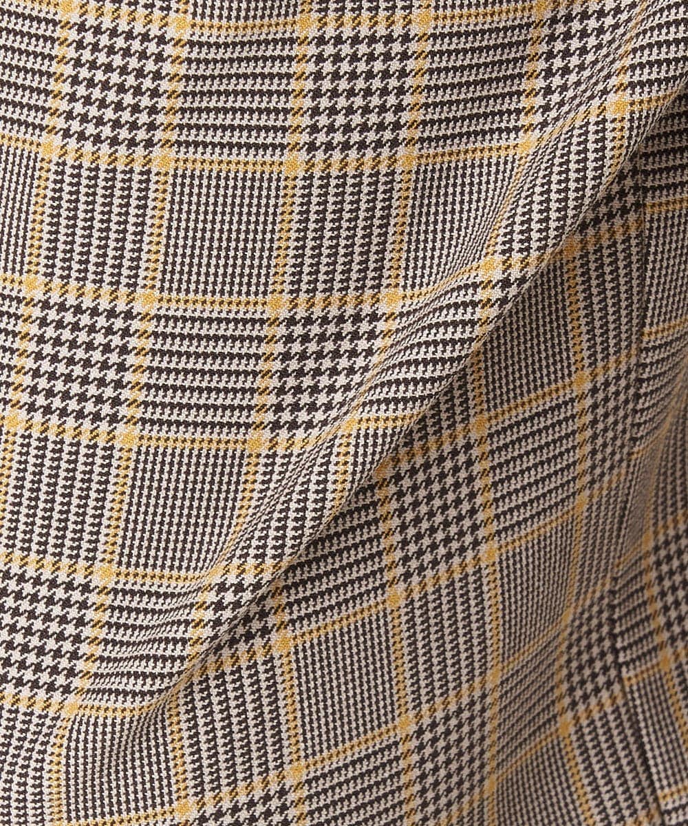 NHLAX84210 GIANNI LO GIUDICE(小さいサイズ)(メゾン ドゥ サンク) [日本製/洗える]カラーグレンチェックワイドストレートパンツ ベージュ系