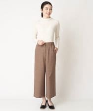 NHLAX84210 GIANNI LO GIUDICE(小さいサイズ)(メゾン ドゥ サンク) [日本製/洗える]カラーグレンチェックワイドストレートパンツ ベージュ系