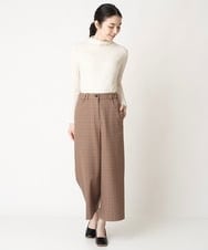 NHLAX84210 GIANNI LO GIUDICE(小さいサイズ)(メゾン ドゥ サンク) [日本製/洗える]カラーグレンチェックワイドストレートパンツ ベージュ系