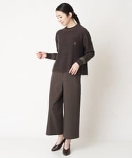 NHLAX84210 GIANNI LO GIUDICE(小さいサイズ)(メゾン ドゥ サンク) [日本製/洗える]カラーグレンチェックワイドストレートパンツ ベージュ系
