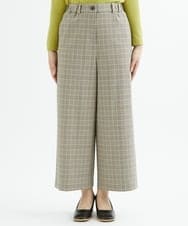 NHLAX84210 GIANNI LO GIUDICE(小さいサイズ)(メゾン ドゥ サンク) [日本製/洗える]カラーグレンチェックワイドストレートパンツ ベージュ系