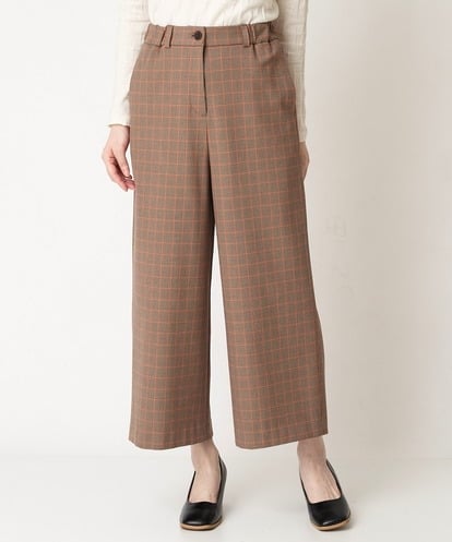 NHLAX84210  [日本製/洗える]カラーグレンチェックワイドストレートパンツ