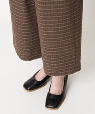 NHLAX86210 GIANNI LO GIUDICE(小さいサイズ)(メゾン ドゥ サンク) [日本製/洗える]格子チェック起毛セミワイドパンツ ブラウン系