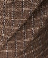 NHLAX86210 GIANNI LO GIUDICE(小さいサイズ)(メゾン ドゥ サンク) [日本製/洗える]格子チェック起毛セミワイドパンツ ブラウン系