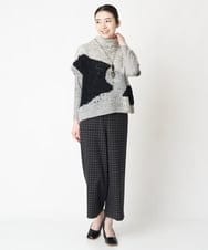 NHLAX86210 GIANNI LO GIUDICE(小さいサイズ)(メゾン ドゥ サンク) [日本製/洗える]格子チェック起毛セミワイドパンツ ブラウン系