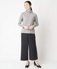 NHLAX86210 GIANNI LO GIUDICE(小さいサイズ)(メゾン ドゥ サンク) [日本製/洗える]格子チェック起毛セミワイドパンツ ブラウン系