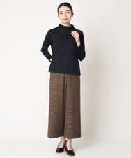 NHLAX86210 GIANNI LO GIUDICE(小さいサイズ)(メゾン ドゥ サンク) [日本製/洗える]格子チェック起毛セミワイドパンツ ブラウン系