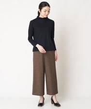 NHLAX86210 GIANNI LO GIUDICE(小さいサイズ)(メゾン ドゥ サンク) [日本製/洗える]格子チェック起毛セミワイドパンツ ブラウン系