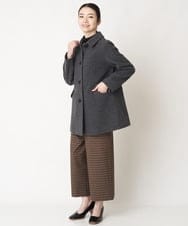 NHLAX86210 GIANNI LO GIUDICE(小さいサイズ)(メゾン ドゥ サンク) [日本製/洗える]格子チェック起毛セミワイドパンツ ブラウン系