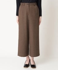 NHLAX86210 GIANNI LO GIUDICE(小さいサイズ)(メゾン ドゥ サンク) [日本製/洗える]格子チェック起毛セミワイドパンツ ブラウン系