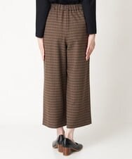 NHLAX86210 GIANNI LO GIUDICE(小さいサイズ)(メゾン ドゥ サンク) [日本製/洗える]格子チェック起毛セミワイドパンツ ブラウン系