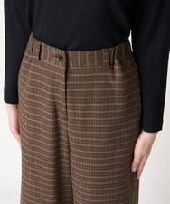 NHLAX86210 GIANNI LO GIUDICE(小さいサイズ)(メゾン ドゥ サンク) [日本製/洗える]格子チェック起毛セミワイドパンツ ブラウン系