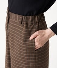 NHLAX86210 GIANNI LO GIUDICE(小さいサイズ)(メゾン ドゥ サンク) [日本製/洗える]格子チェック起毛セミワイドパンツ ブラウン系