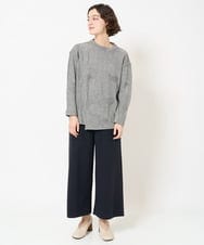 NHLEA20170 GIANNI LO GIUDICE(小さいサイズ)(メゾン ドゥ サンク) [日本製]ニードルストレッチパンツ ライトグレー
