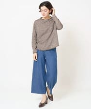 NHLEA90230 GIANNI LO GIUDICE(小さいサイズ)(メゾン ドゥ サンク) フリクションデニムワイドパンツ ネイビー