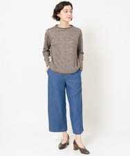 NHLEA90230 GIANNI LO GIUDICE(小さいサイズ)(メゾン ドゥ サンク) フリクションデニムワイドパンツ ネイビー