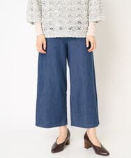 NHLEA90230 GIANNI LO GIUDICE(小さいサイズ)(メゾン ドゥ サンク) フリクションデニムワイドパンツ ネイビー