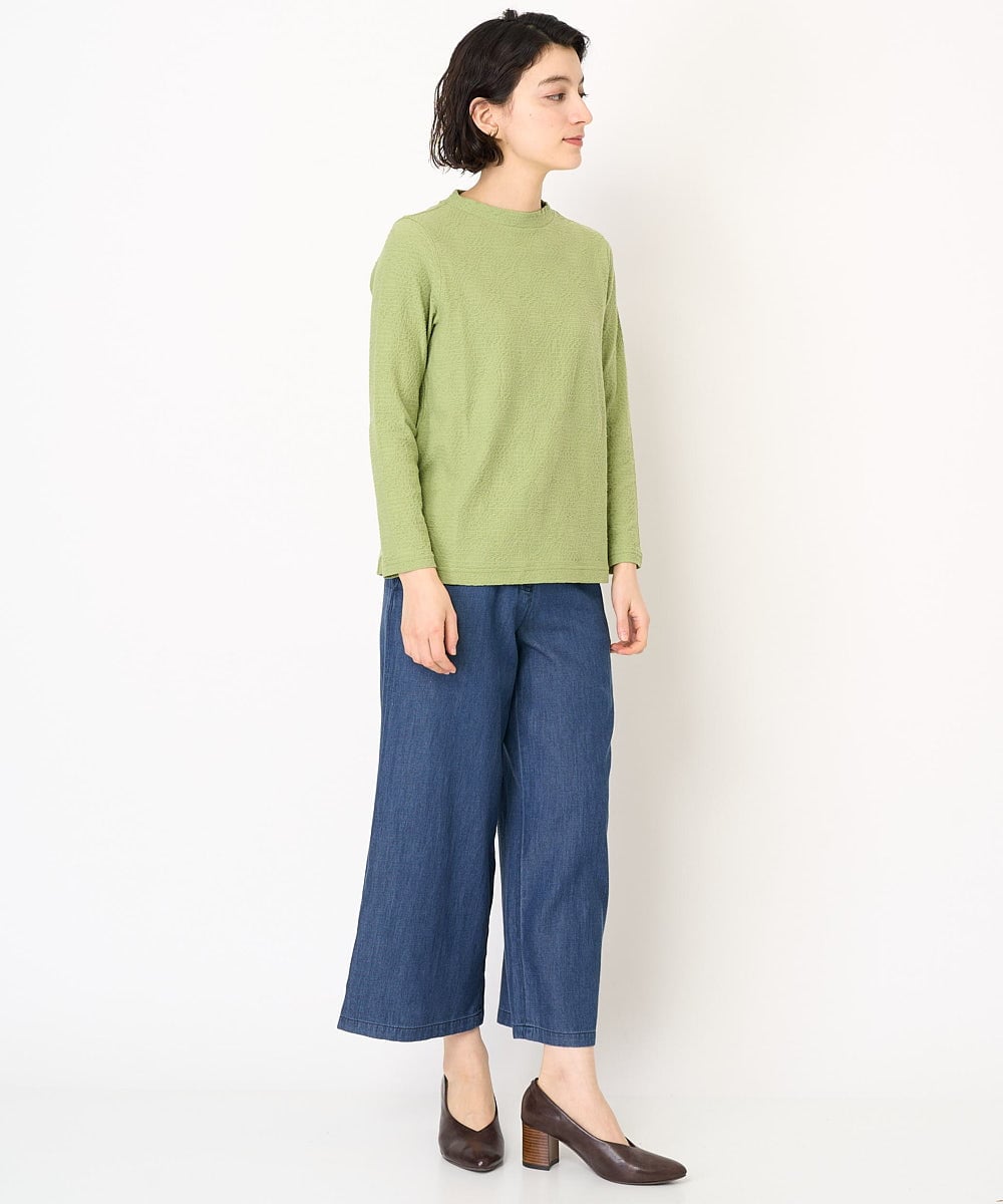 NHLEA90230 GIANNI LO GIUDICE(小さいサイズ)(メゾン ドゥ サンク) フリクションデニムワイドパンツ ネイビー