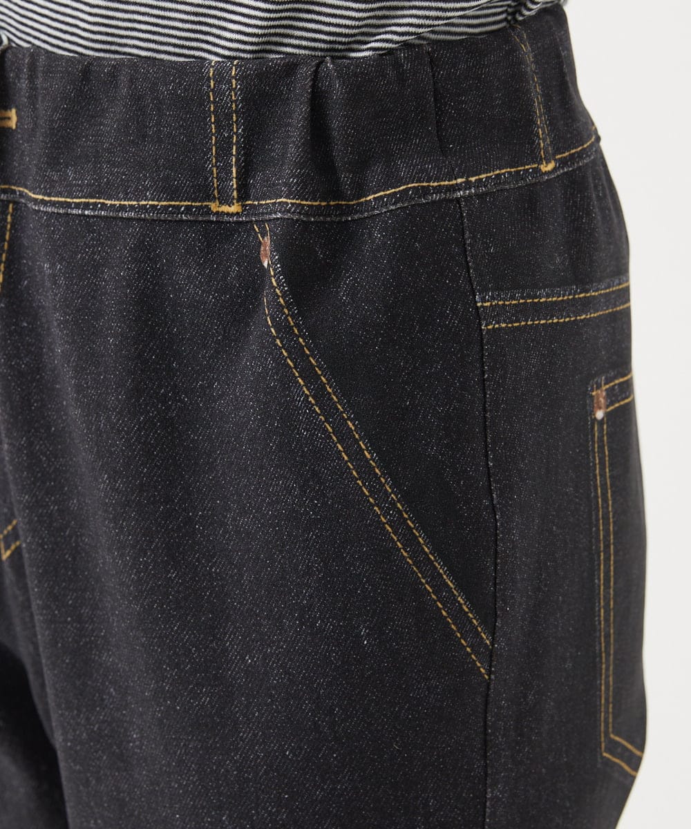 NHLEB51270 GIANNI LO GIUDICE(小さいサイズ)(メゾン ドゥ サンク) [日本製]デニムレースプリントパンツ ネイビーブラック