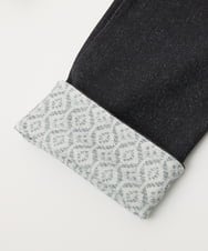 NHLEB51270 GIANNI LO GIUDICE(小さいサイズ)(メゾン ドゥ サンク) [日本製]デニムレースプリントパンツ ネイビーブラック