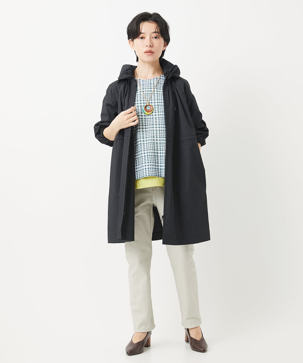 NHLEB51270 GIANNI LO GIUDICE(小さいサイズ)(メゾン ドゥ サンク) [日本製]デニムレースプリントパンツ ネイビーブラック