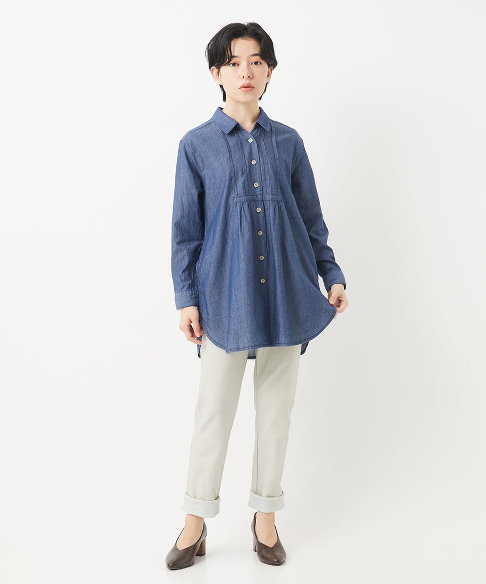 NHLEB51270 GIANNI LO GIUDICE(小さいサイズ)(メゾン ドゥ サンク) [日本製]デニムレースプリントパンツ ネイビーブラック