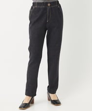 NHLEB51270 GIANNI LO GIUDICE(小さいサイズ)(メゾン ドゥ サンク) [日本製]デニムレースプリントパンツ ネイビーブラック