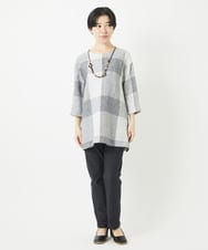 NHLEB51270 GIANNI LO GIUDICE(小さいサイズ)(メゾン ドゥ サンク) [日本製]デニムレースプリントパンツ ネイビーブラック