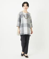NHLEB51270 GIANNI LO GIUDICE(小さいサイズ)(メゾン ドゥ サンク) [日本製]デニムレースプリントパンツ ネイビーブラック