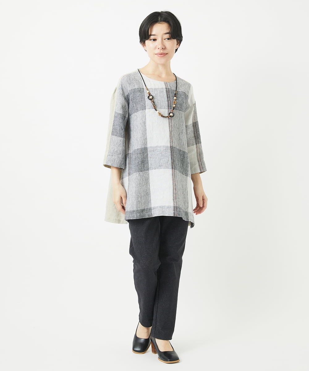 NHLEB51270 GIANNI LO GIUDICE(小さいサイズ)(メゾン ドゥ サンク) [日本製]デニムレースプリントパンツ ネイビーブラック