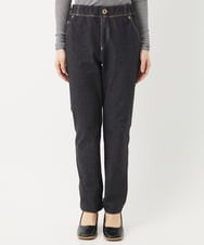 NHLEB51270 GIANNI LO GIUDICE(小さいサイズ)(メゾン ドゥ サンク) [日本製]デニムレースプリントパンツ ネイビーブラック