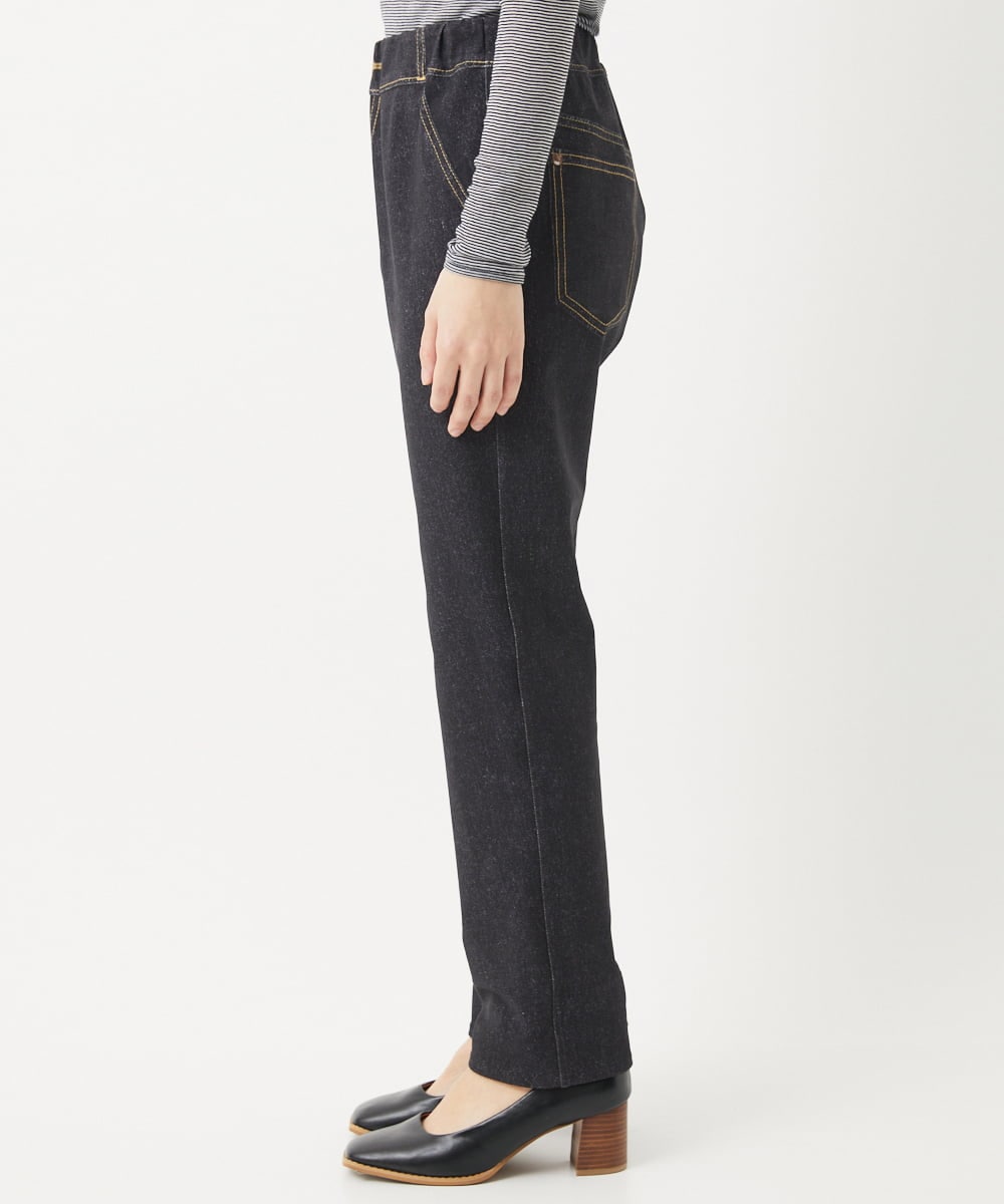 NHLEB51270 GIANNI LO GIUDICE(小さいサイズ)(メゾン ドゥ サンク) [日本製]デニムレースプリントパンツ ネイビーブラック