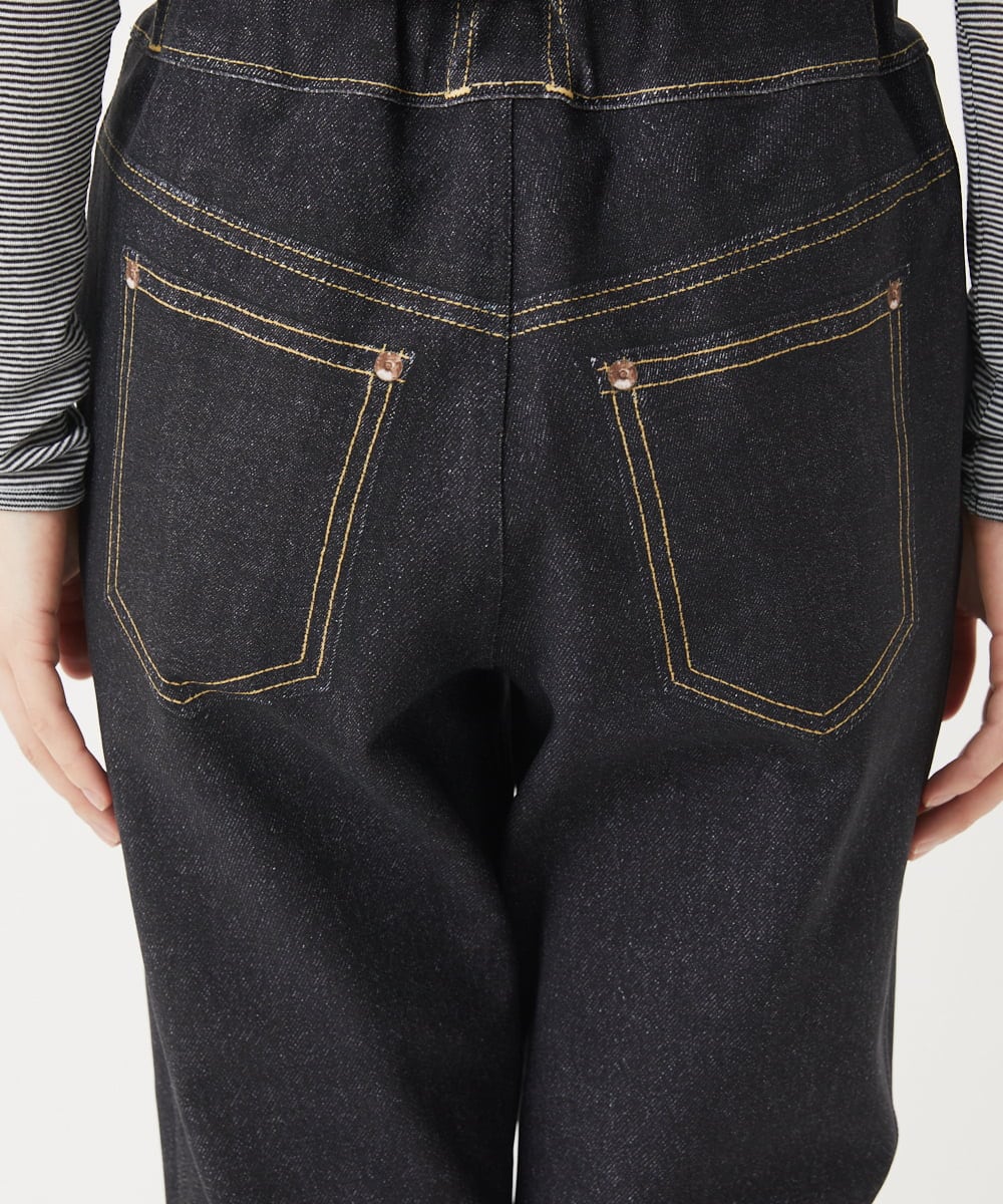 NHLEB51270 GIANNI LO GIUDICE(小さいサイズ)(メゾン ドゥ サンク) [日本製]デニムレースプリントパンツ ネイビーブラック