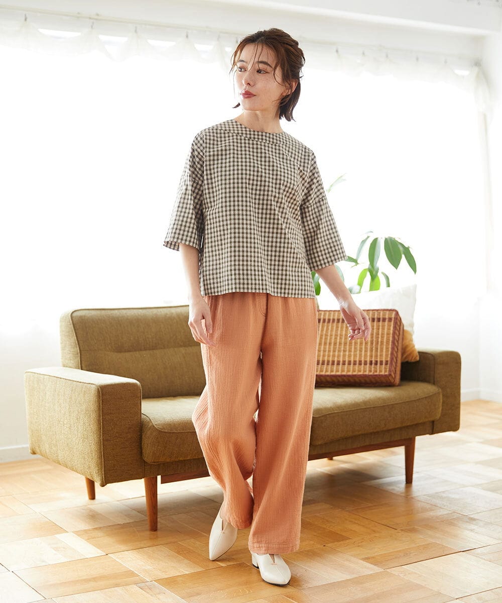 NHLEF15270 GIANNI LO GIUDICE(小さいサイズ)(メゾン ドゥ サンク) [セットアップ対応]二重織ガーゼデニム製品染めパンツ ネイビー