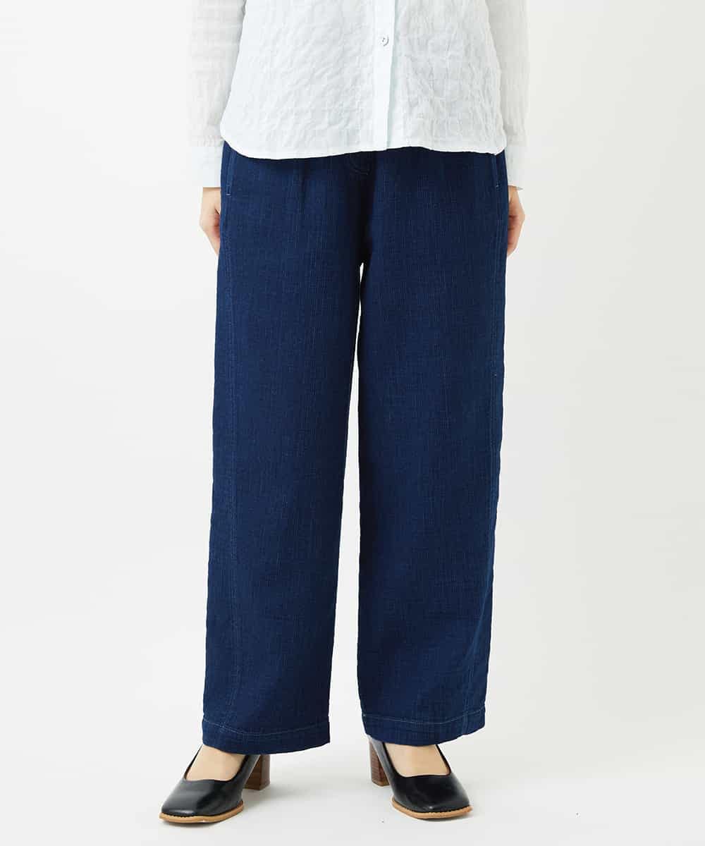 NHLEF15270 GIANNI LO GIUDICE(小さいサイズ)(メゾン ドゥ サンク) [セットアップ対応]二重織ガーゼデニム製品染めパンツ ネイビー