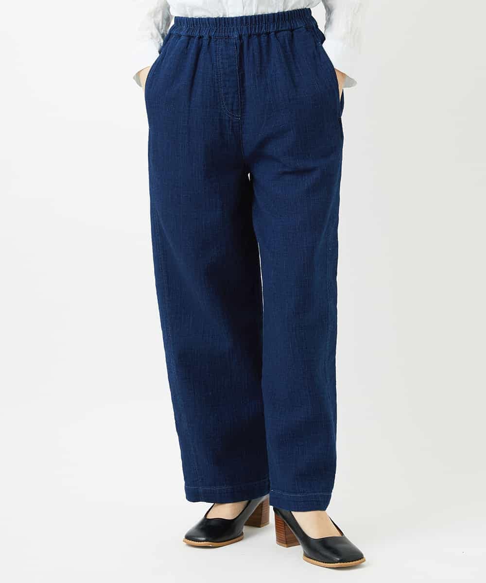 NHLEF15270 GIANNI LO GIUDICE(小さいサイズ)(メゾン ドゥ サンク) [セットアップ対応]二重織ガーゼデニム製品染めパンツ ネイビー