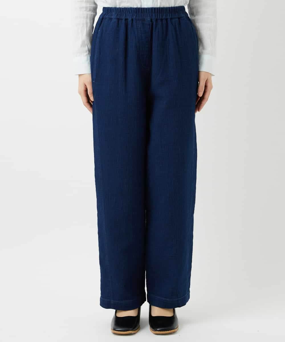 NHLEF15270 GIANNI LO GIUDICE(小さいサイズ)(メゾン ドゥ サンク) [セットアップ対応]二重織ガーゼデニム製品染めパンツ ネイビー