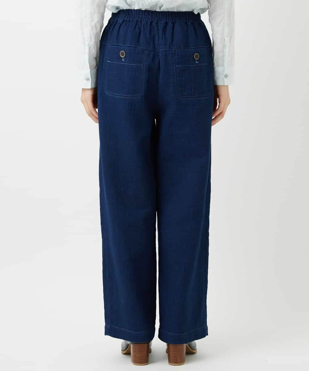 NHLEF15270 GIANNI LO GIUDICE(小さいサイズ)(メゾン ドゥ サンク) [セットアップ対応]二重織ガーゼデニム製品染めパンツ ネイビー