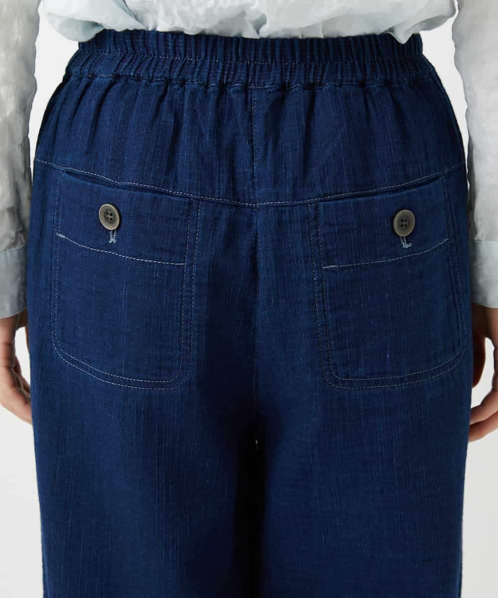 NHLEF15270 GIANNI LO GIUDICE(小さいサイズ)(メゾン ドゥ サンク) [セットアップ対応]二重織ガーゼデニム製品染めパンツ ネイビー