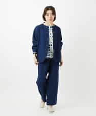 NHLEF15270 GIANNI LO GIUDICE(小さいサイズ)(メゾン ドゥ サンク) [セットアップ対応]二重織ガーゼデニム製品染めパンツ ネイビー