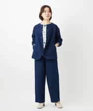 NHLEF15270 GIANNI LO GIUDICE(小さいサイズ)(メゾン ドゥ サンク) [セットアップ対応]二重織ガーゼデニム製品染めパンツ ネイビー