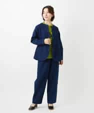 NHLEF15270 GIANNI LO GIUDICE(小さいサイズ)(メゾン ドゥ サンク) [セットアップ対応]二重織ガーゼデニム製品染めパンツ ネイビー