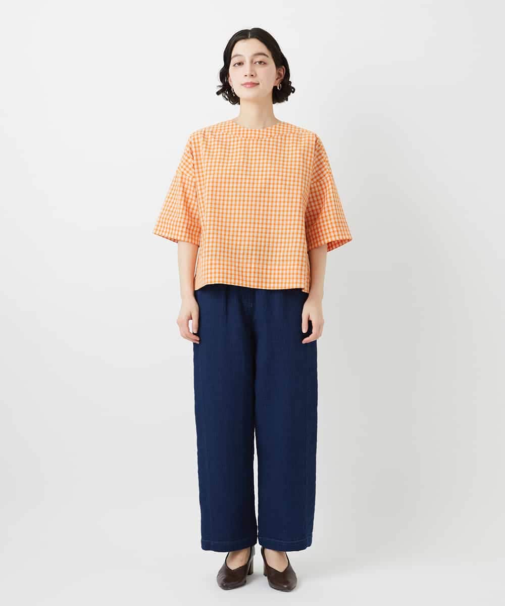 NHLEF15270 GIANNI LO GIUDICE(小さいサイズ)(メゾン ドゥ サンク) [セットアップ対応]二重織ガーゼデニム製品染めパンツ ネイビー