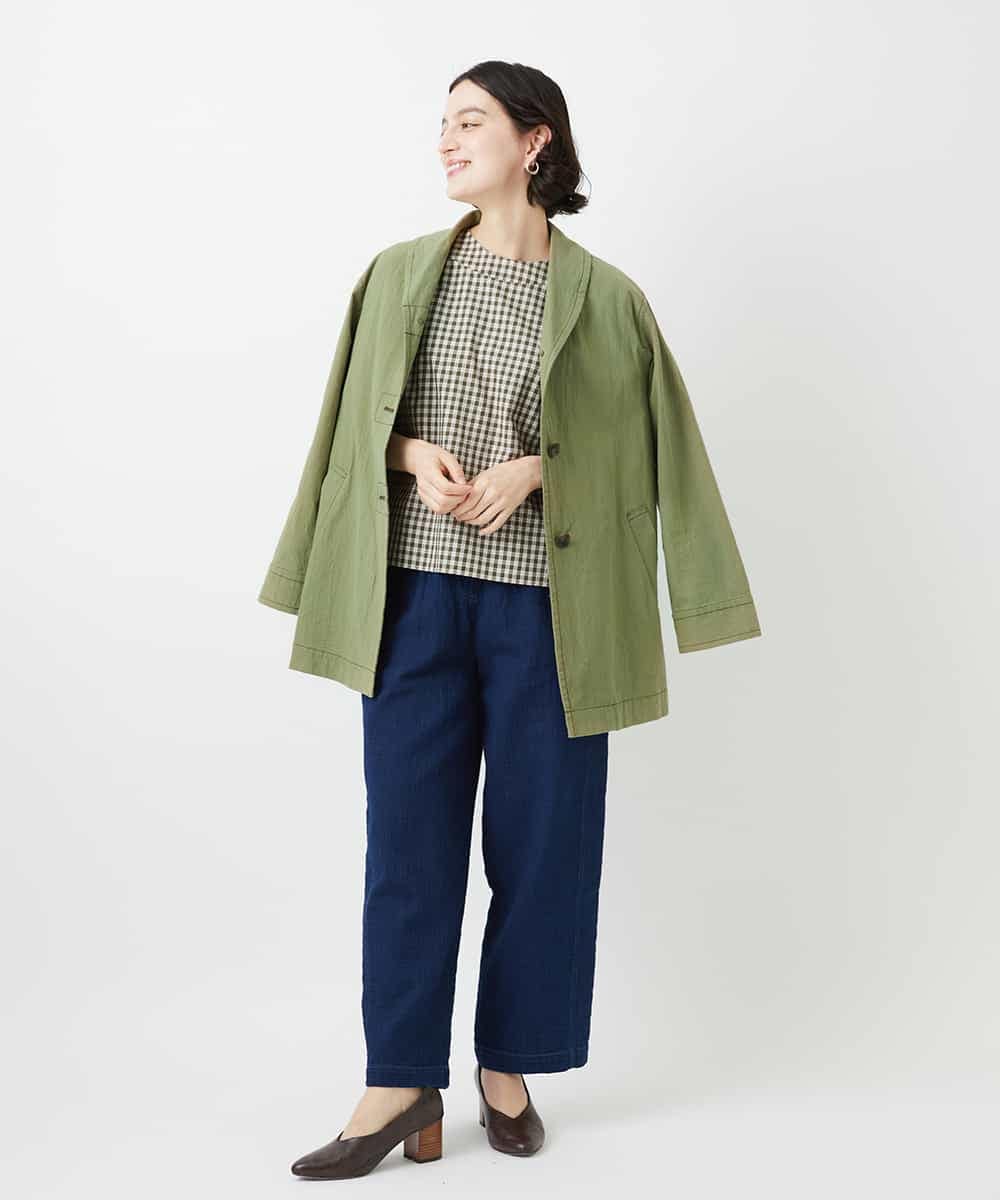 NHLEF15270 GIANNI LO GIUDICE(小さいサイズ)(メゾン ドゥ サンク) [セットアップ対応]二重織ガーゼデニム製品染めパンツ ネイビー