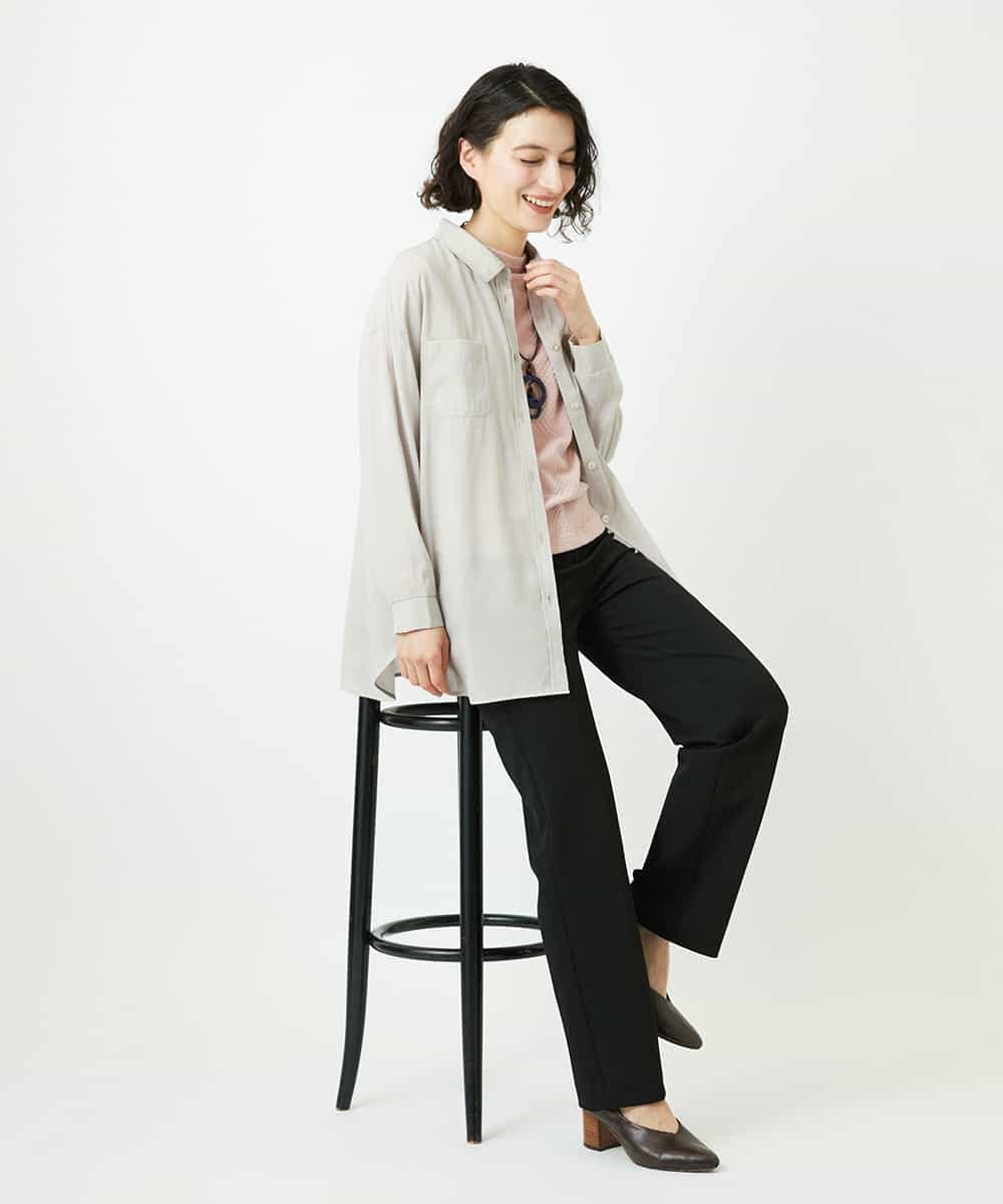 NHLEF82180 GIANNI LO GIUDICE(小さいサイズ)(メゾン ドゥ サンク) [新色追加]アウトファーストストレートパンツ ライトグレー