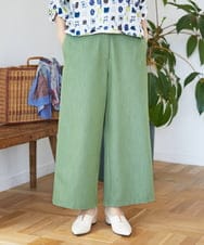 NHLEF84230 GIANNI LO GIUDICE(小さいサイズ)(メゾン ドゥ サンク) ストレッチセミワイドパンツ グリーン