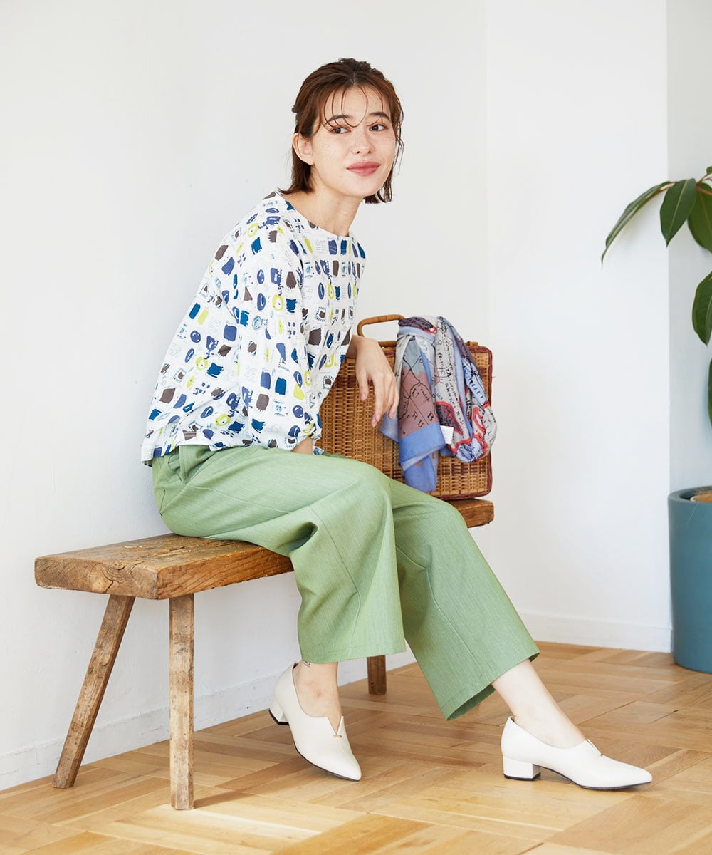 NHLEF84230 GIANNI LO GIUDICE(小さいサイズ)(メゾン ドゥ サンク) ストレッチセミワイドパンツ ライトブルー